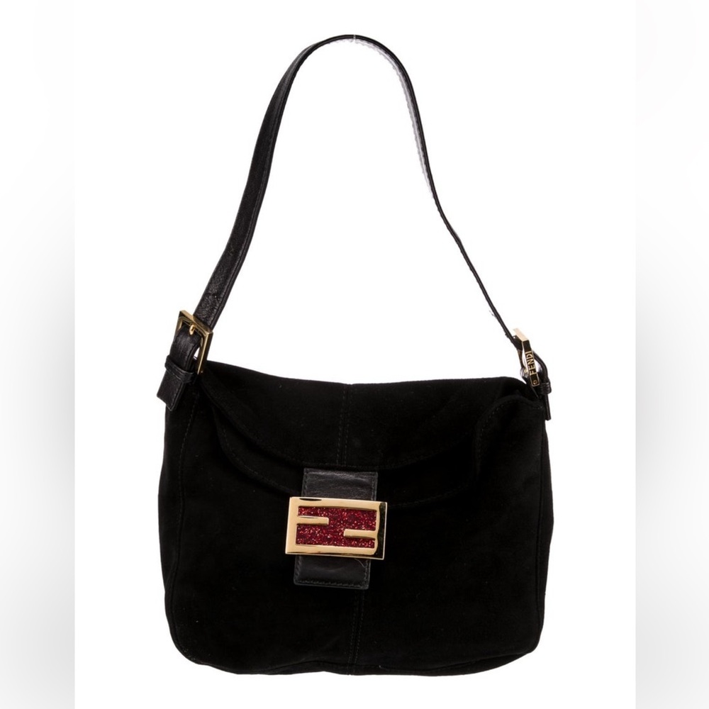Fendi Suede Double Flap Baguette